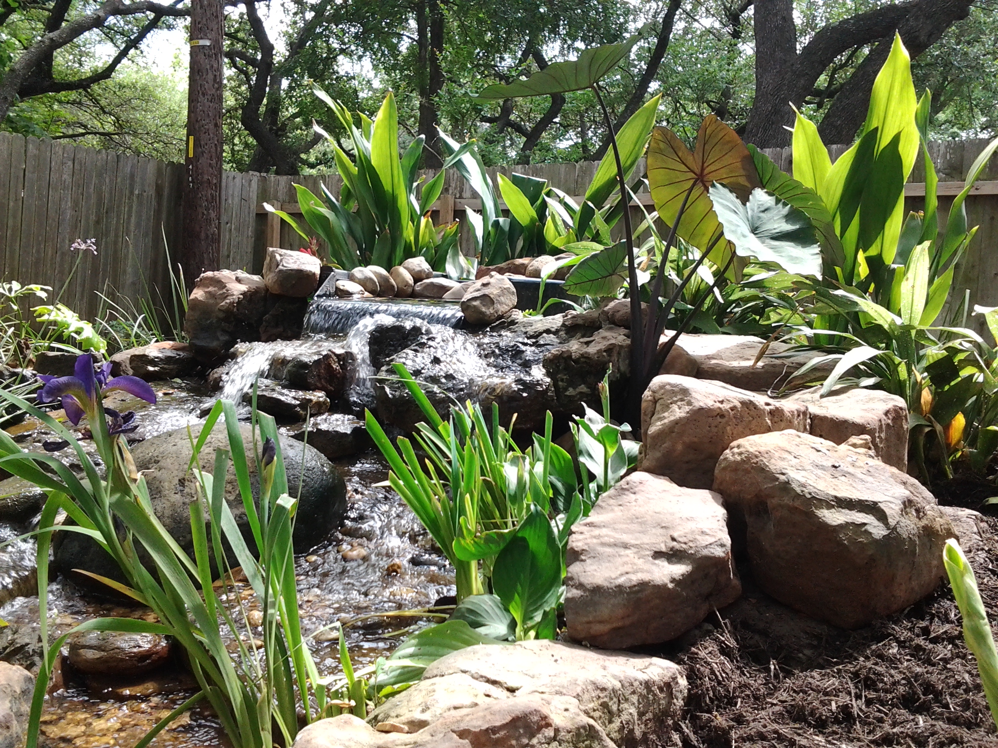  ideas, stone fire pits, water features, backyard landscaping, Austin